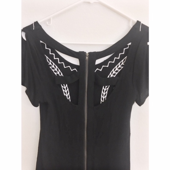 Black Patterned Brandy Melville Romper - Picture 3 of 3